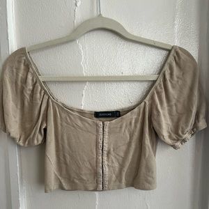 Glassons Corset Style Puff Sleeve Crop Top